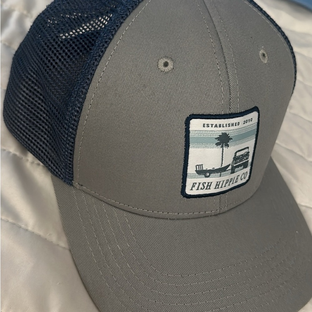 Fish Hippie Co Gray and Blue Hat